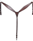 HILASON Western Horse Headstall Breast Collar Set Tack Genuine American Leather Plain Dark Brown