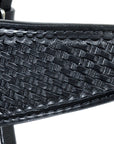 HILASON Western Horse Headstall Breast Collar Set Tack Genuine American Leather Basket Weave Black