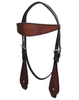 HILASON Western Horse Headstall Breast Collar Set Tack Genuine American Leather Plain Dark Brown