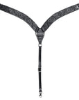 Western Horse Breast Collar Headstall With Floral Black Leather