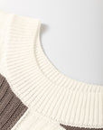 Checker Colorblock Crewneck Short Sleeve Sweater
