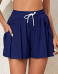 Ruffle Drawstring Elastic Waist Bikini Swim Shorts