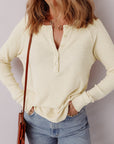 Soleil Knit Half Henley Top