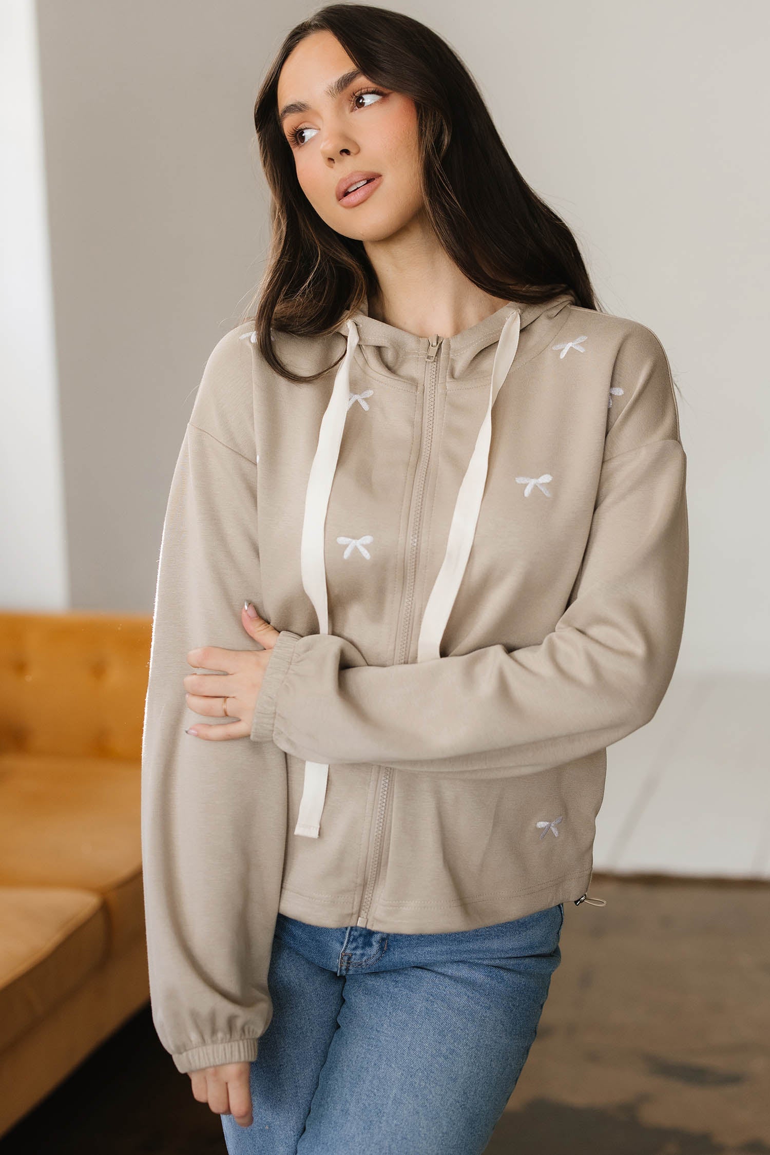 Rayna Embroidered Zip Up Jacket