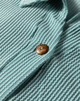 Corded Knit Roll-Up Sleeve Collared Henley Top