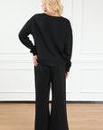 Textured Top and Pants Set