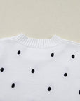 Polka Dot Bubble Short Sleeve Sweater