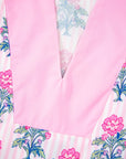 Theodora Patchwork Ruffle Hem Blouse