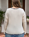 Ashley Contrast Edge Knit PLUS Top