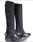 X-Large Amara Ribbed Half Chaps For Trailside Riding In Durable Synthetic Leather