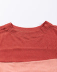 Colorblock Ribbed Long Sleeve Top