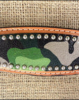 Durable Camouflage Western Leather Headstall And Breast Collar Set For Trail Horses