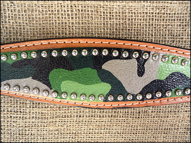 HILASON Western Horse Leather Headstall &amp; Breast Collar Set Camo