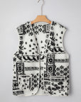 Western Paisley Sherpa Pocketed Vest