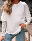 Hallie Lace Long Sleeve Insert Drop Shoulder Top
