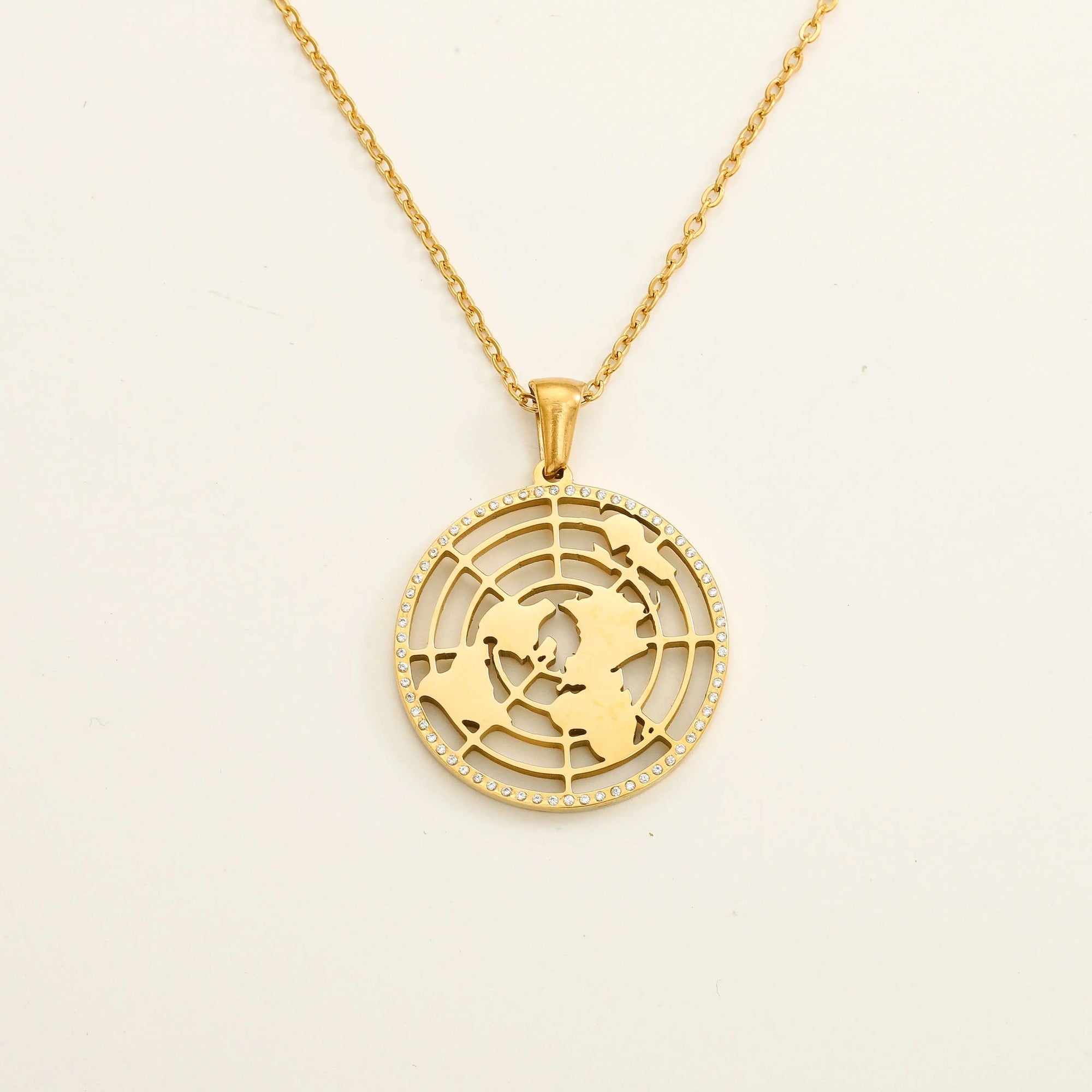 Flat Earth Pendant Necklace