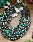 15” Pink Conch & Turquoise Necklace – Sterling Silver