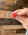 Ring - Size 8  -Red Spiny & Sterling Silver