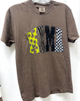 Lime Green Leopard 8 Ball Mama – Espresso Comfort Colors Tee