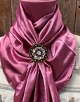 35X35" Solid Rose Wild Rag / Scarf WRS6 - Crystal Concho Wild Rag Slides - Assorted