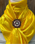 35X35" Solid Yellow Wild Rag / Scarf WRS23 - Crystal Concho Wild Rag Slides - Assorted