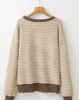 Stripe Drop Shoulder Long Sleeve Top