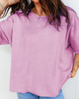 Mineral Wash Drop Shoulder Raw Edge Tee