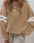 Varsity Stripe Drop Shoulder Oversized Sweatshirt