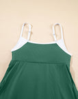 Contrast Trim Ribbed Lined Swim Dress w/ Pockets