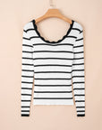 Sutton Striped Ribbed Slim Sweater