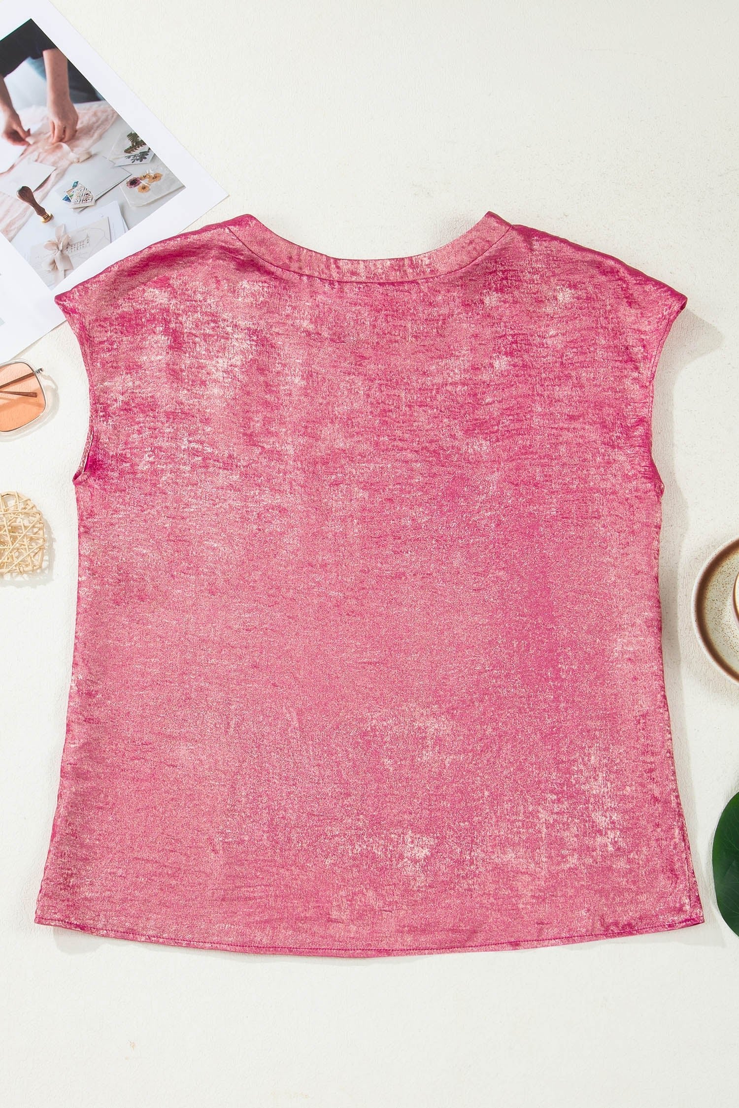 Alanna Metallic Cap Sleeve Top