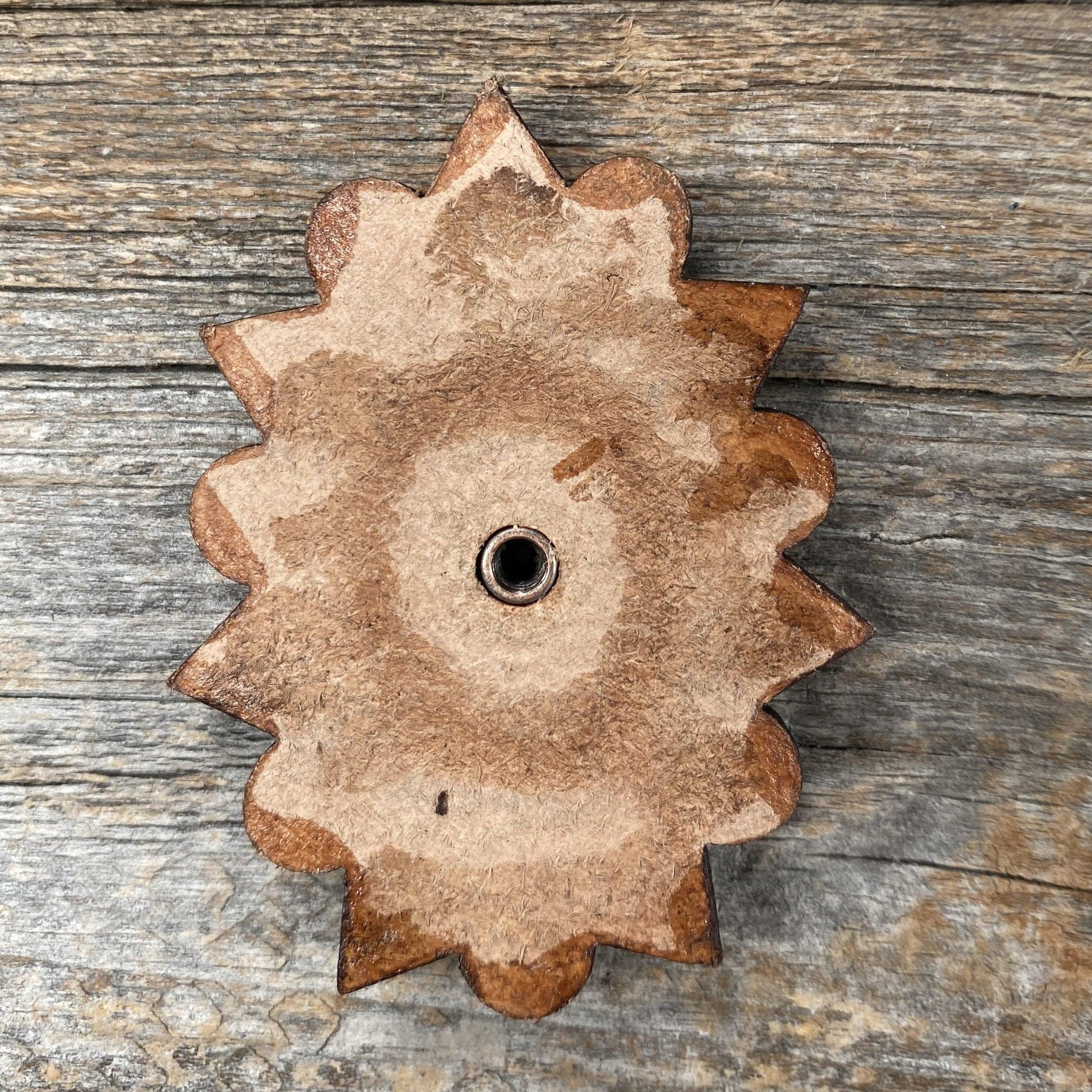 Leather Rosette Starburst - Turquoise Cabochon Western Concho R110CABTQ