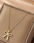 Romy Rhinestone Bowknot Pendant Necklace