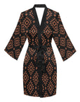 Brown Black Aztec Women's Lounge Kimono Robe
