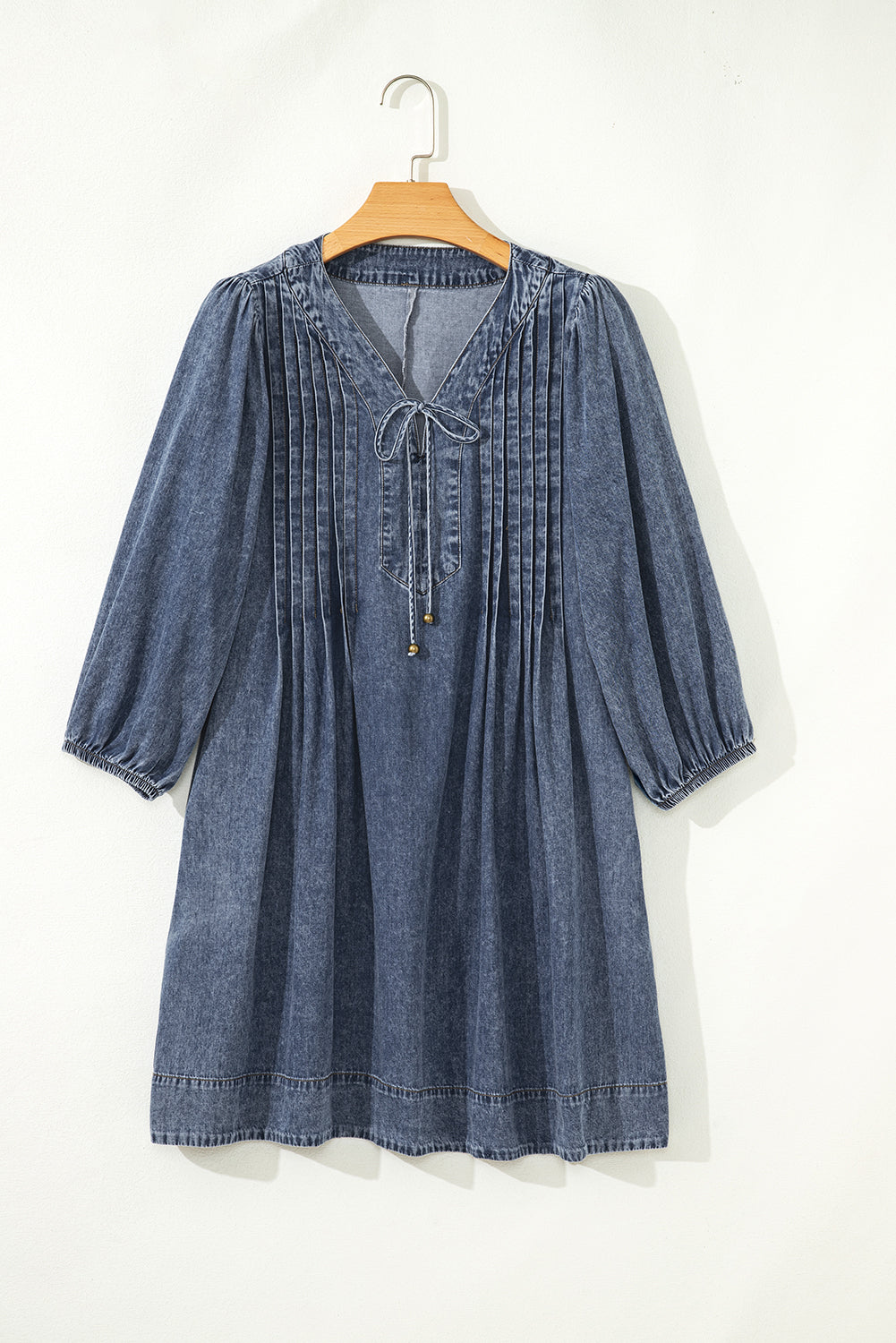 Autumn Tied Pleated Mini Dress