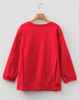 Floral Bow Tie Patch Reverse Seam Sweatshirt
