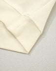 Solid Zip-Up Collared Ruffle Short Sleeve Blouse