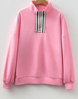 Felitina Patchwork Zip Collar Pullover