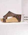 Skylar Pu Leather Wedge Slippers