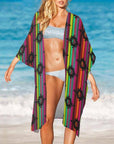 Baha Ranch Neon Aztec Duster Kimono Coverup Women's Long Cover Up
