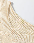 Floral Embroidered Textured Knit Sweater
