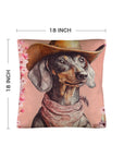 Painted Dachshund Pillow Cover Durable Premium Polyester 18x18 Inches Made In America