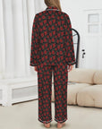 Baha Ranch Colores De Mexico Red Roses Satin Pajama Set