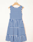 Stripe Scoop Neck Sleeveless Mini Dress
