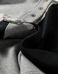 Colorblock Crewneck Henley Sweatshirt