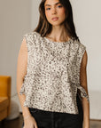 Leopard Side Tie Sleeveless Top