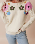 Tiana Pattern Ribbed Edge Sweater