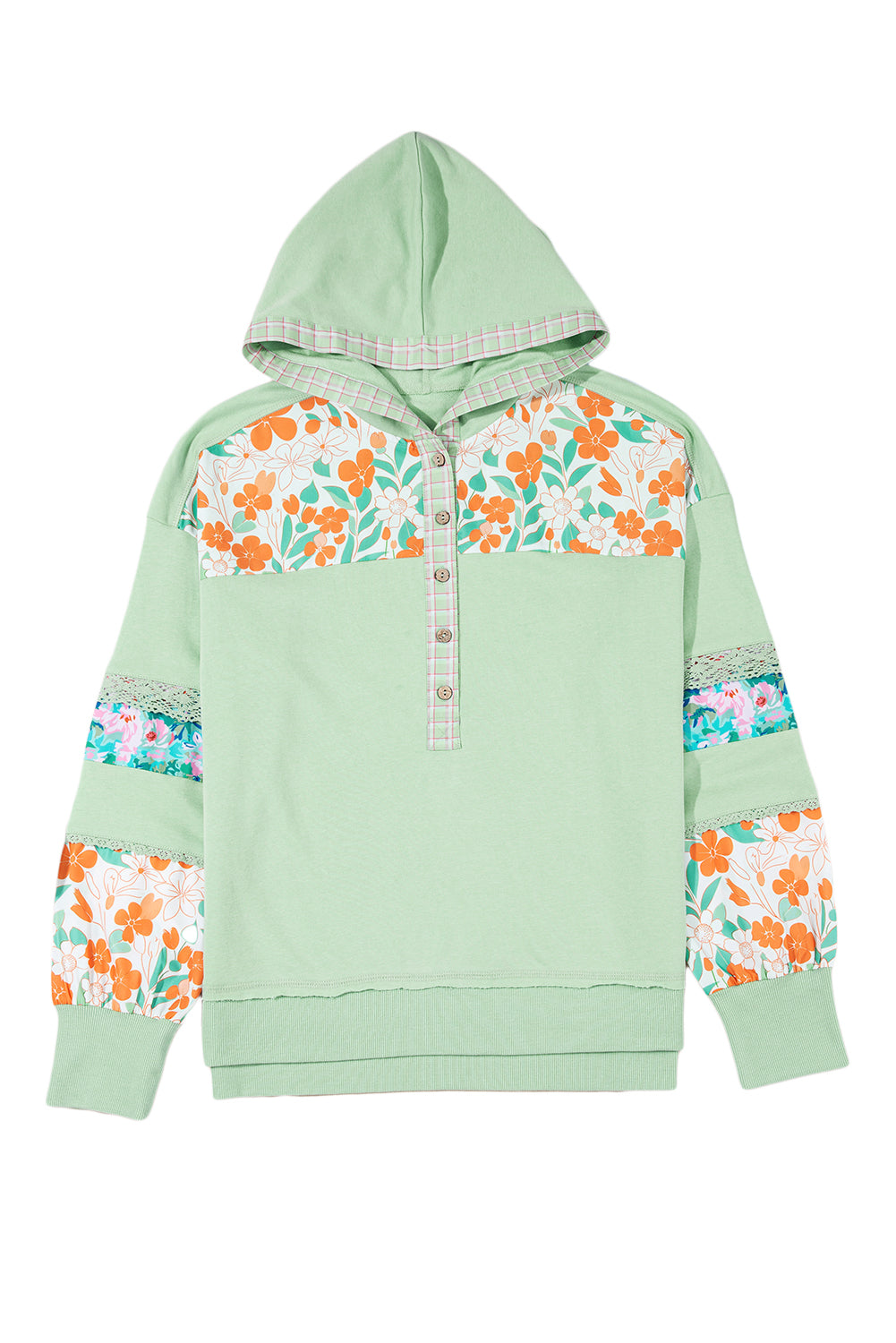 Emberly Patchwork Half Hooded Pullover