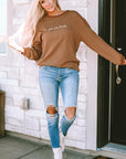 Jessiette Loved Print Corduroy Sweatshirt