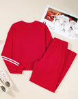 Varsity Stripe Crewneck Pullover & Sweatpants Set